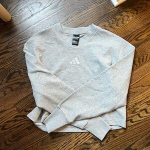 Adidas Heather Gray Textured Pullover